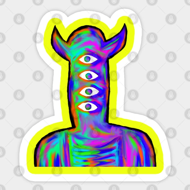 Goodnight Punpun Acid / Oil Slick Portrait Sticker by ilrac_art